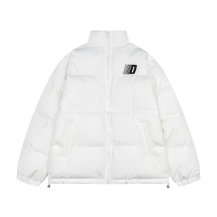 Amoeba美式复古拼接老花字母印花立领棉服外套男女冬季加厚棉袄