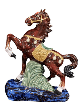 马摆件办公室马到功成陶瓷装饰品