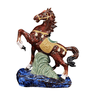 马摆件石湾陶瓷十二生肖工艺品客厅办公室马到功成装饰品乔迁送礼