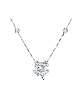 周六福四叶草项链女S925银链坠时尚轻奢小众送女友圣诞礼物