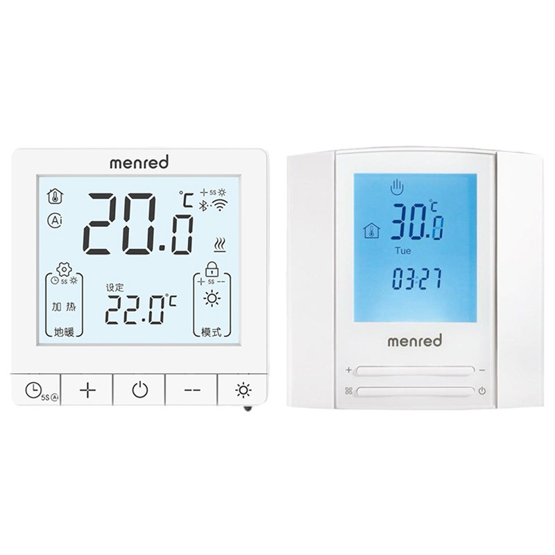 正品menred曼瑞德电地暖温控器通用壁挂炉无线智能开关控制面板