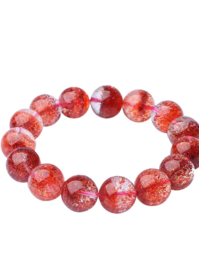 金草莓晶手串精品珍藏级马达加斯加天然水晶云母片手链晶珠宝女款