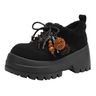 MILLIE'S/妙丽2025新款加绒加厚勃肯鞋厚底舒适不累脚包租婆女鞋