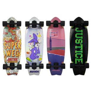 沸点JUSTICE大鱼板男女生成人刷街四轮青少年初学者代步滑板车