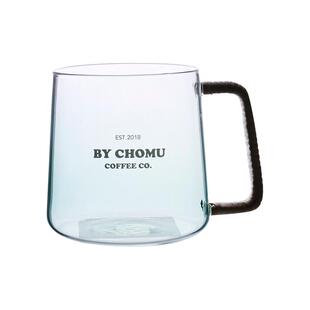 500ml大号咖啡杯美式绿色带把女简约马克杯玻璃水杯家用果汁牛奶