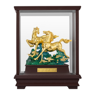 足金金箔马到成功摆件办公室装饰品领导高档轻奢公司开业礼物招财