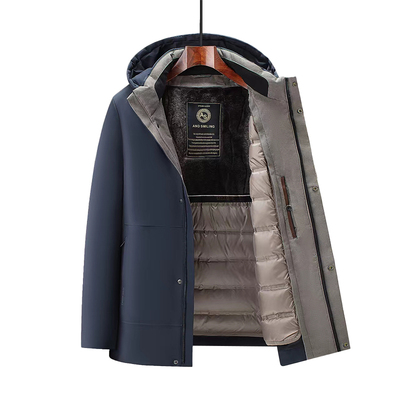 雅鹿可脱卸内胆连帽羽绒服