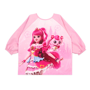 奇妙萌可儿童罩衣女童防水防脏吃饭围兜辅食饭兜围裙宝宝反穿衣秋