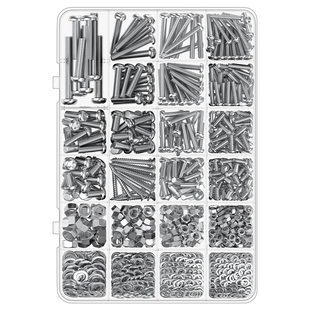 浦派螺丝螺母垫片套装圆头十字平头螺帽螺钉自攻M3M4M5M6家用盒装