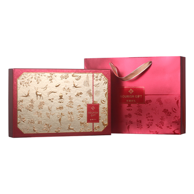 珍藏好礼双拼包装盒四宝六瓶通用滋补品礼品盒西洋参灵芝石斛鱼胶