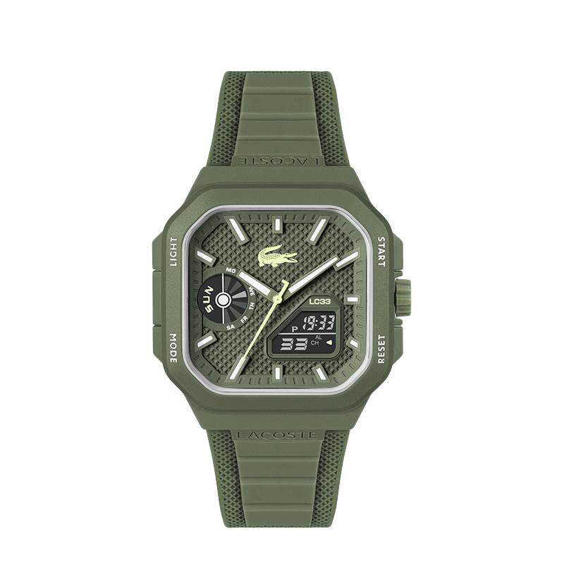 【自营】LACOSTE/鳄鱼LC33 SQUARE方盘硅胶运动石英手表2011505