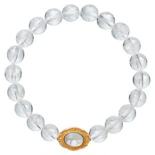 一生一石晨光初露白阿赛白水晶s925海蓝宝手串女小清新礼物送朋友