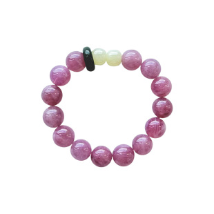 曦光里【善待自己】小众高级和田玉天然粉水晶手串手链女生日礼物