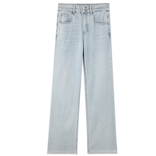 MB MindBridge【莫代尔】女士薄款牛仔裤2025新款夏季浅色直筒裤