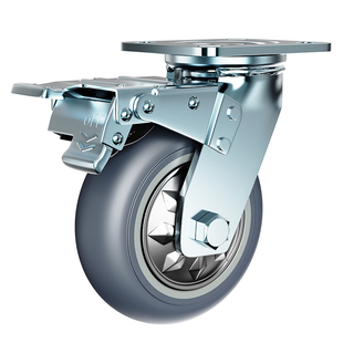 6寸万向轮轮子重型4寸5寸8寸脚轮静音橡胶轮手推车平板车轮子轱辘