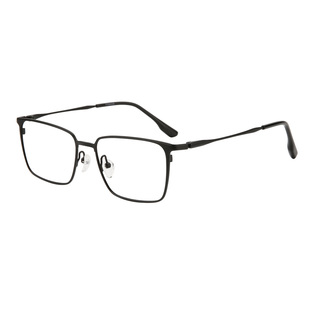 木川143MM眼镜男款近视商务方框黑色纯钛镜架可配度数网上配镜片