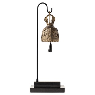 中古风金属铃铛木化石高档桌面摆件书房客厅酒柜开放格家居装饰品