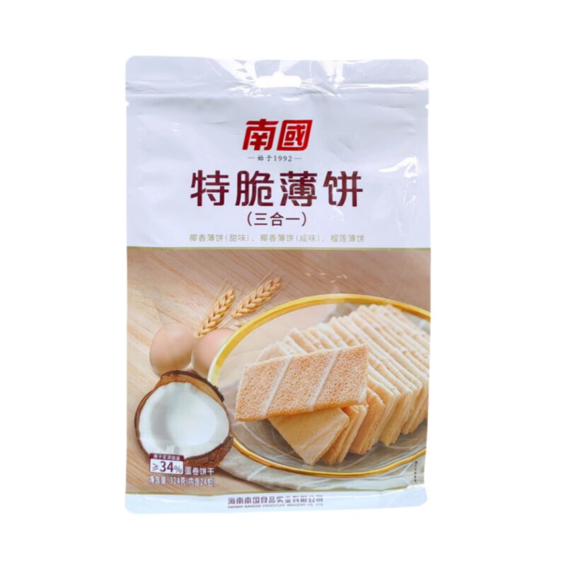南国椰香薄饼324克三合一特脆