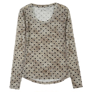 利达 NEW DADADA【青屿】波点扎染设计感小众修身套头T恤上衣女