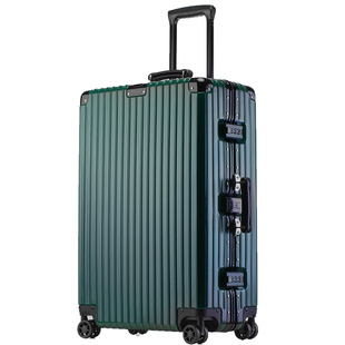 旅行之家复古行李箱女铝框万向轮拉杆箱男20寸登机箱24密码皮箱子