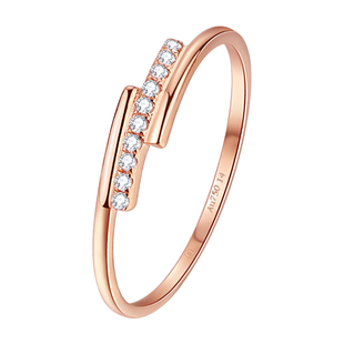 三生烟火一世迷离玥景18K玫瑰金彩金女友礼物清新三层次戒指指环