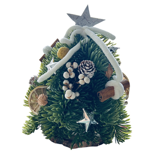 圣诞树松果diy 藤圈花环手工材料包活动圣诞节装饰礼物干花