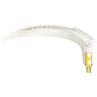 无焊接钓鱼割水草弯刀加厚不锈钢接头8mm通用镰刀头野钓打窝 芦苇