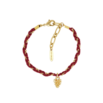LAZY CIRCLES红运松果手链法式度假红绳新年礼品幸运项链