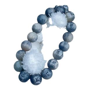 一念禅艺六字箴言海盐蓝菩提手串菩提根菩提子男学生盘玩佛珠手链