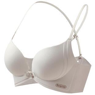 新款性感前扣内衣女小胸聚拢显大无钢圈细肩带中厚交叉美背文胸罩