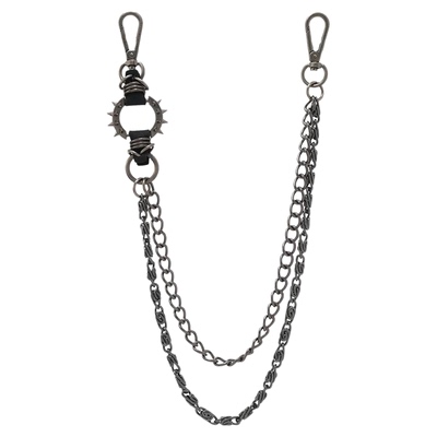 灵魂对撞SoulCollision 新潮暗黑百搭尖刺朋克裤链牛仔裤配饰2025