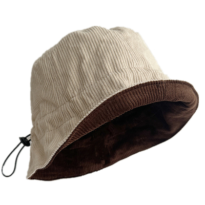 品质双面戴渔夫帽灯芯绒日系盆帽