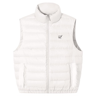 PSO Brand女装90绒毛绒袋口立领羽绒马甲女款外穿休闲修身外套