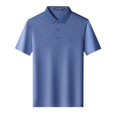 梦特娇桑蚕丝凉感透气提花polo衫