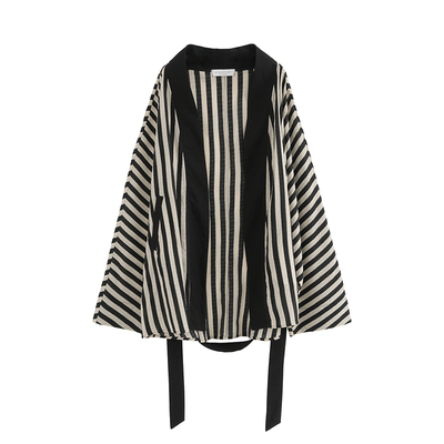 MOERSHOP汉袍式条纹防晒罩衫