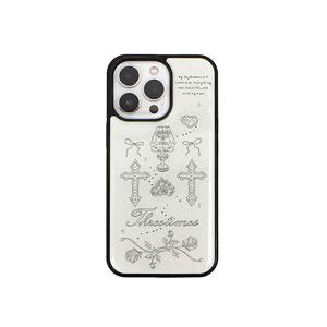 韩国小众ins复古十字台灯玫瑰甜酷博主同款适用于iphone15pro/14promax苹果13/12/11手机壳xsmax保护套XR新款
