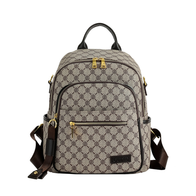 欧美风气质通勤双肩包女高级感时尚潮牌轻奢背包大容量休闲旅行包