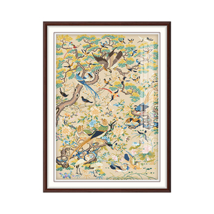 百鸟争鸣十字绣2026新款高级客厅大气花鸟名画刺绣玄关手工自己绣