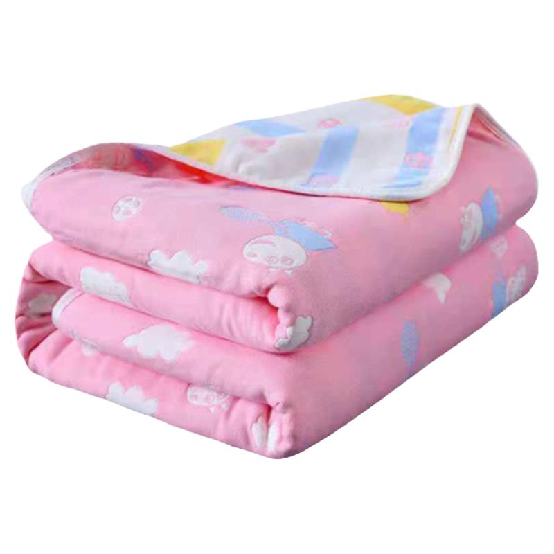 纯棉六层纱布浴巾儿童盖毯婴儿女孩小孩毛巾被棉布空调午睡小毯子