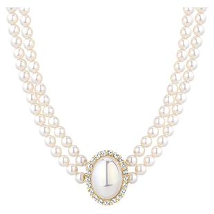 【紫罗兰正版】贵气项链双层珍珠颈链大气轻奢设计感生日礼物