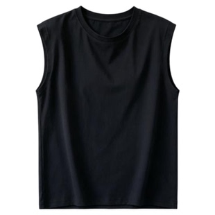 夏季纯色宽松圆领修身无袖背心上衣Casual White Basic Tank Top
