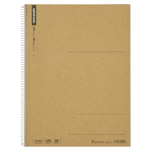 日本Maruman满乐文线圈本方格本牛皮纸封面SPIRAL note简约笔记本学生用横线方格作业本A5/B5/A5/B6