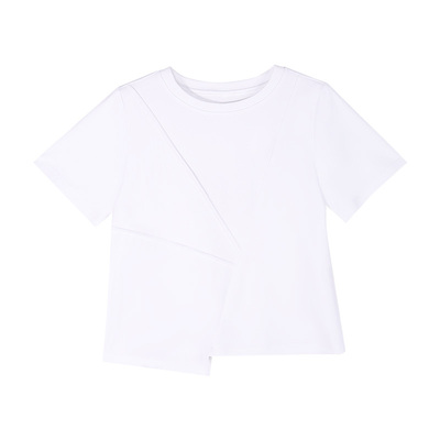 短袖T恤设计感正肩体恤上衣女