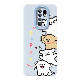 适用红米note8pro手机壳女高颜值redmi红米note8pro全包防摔带挂绳小米note8por高级感液态硅胶外壳张望小狗