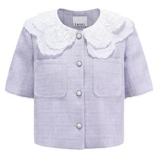 tanni新款薄款气质小香风短款夹克外套女TM11JK013A