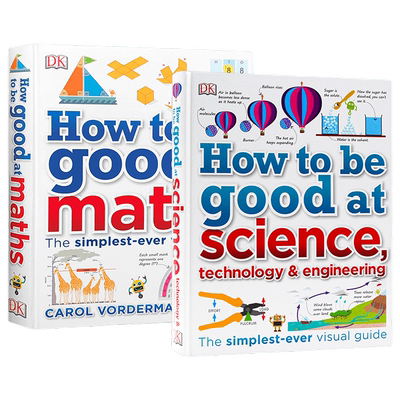 英文原版  DK图解数学科学 学业辅导2册 How to Be Good at Maths Science 儿童stem创新思维培养 小学生英语教材教辅指南 英文版