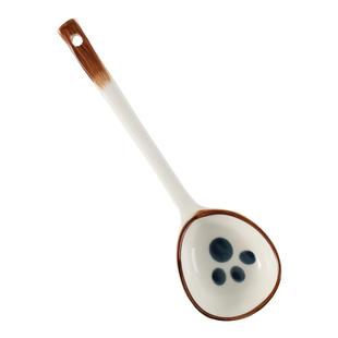 陶瓷勺子家用小汤勺长柄日式高颜值喝汤专用圆头盛汤舀粥调羹勺子