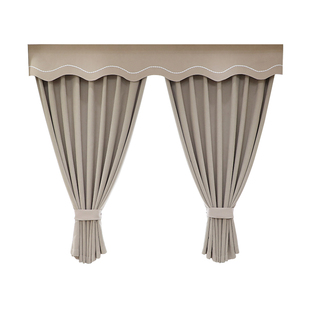 现代简约窗帘双面雪尼尔加厚全遮光带帘头帘幔飘窗短帘落地窗定制