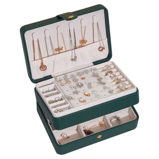 多功能耳环轻奢手镯手表项链戒指收纳盒便携简约精致首饰盒大容量