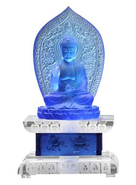 琉璃东方三圣药师佛日月光菩萨佛像摆件居家客厅佛堂寺庙供奉礼佛